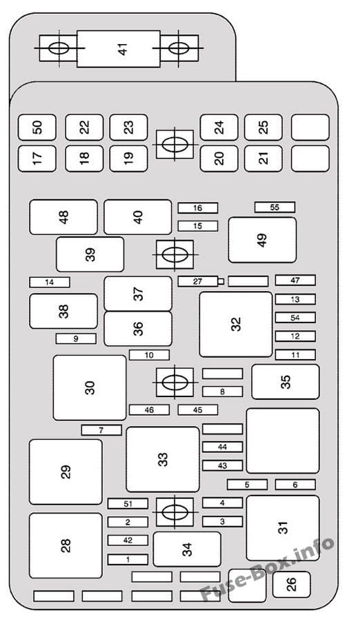 Under-hood fuse box diagram: Saturn Aura (2008)