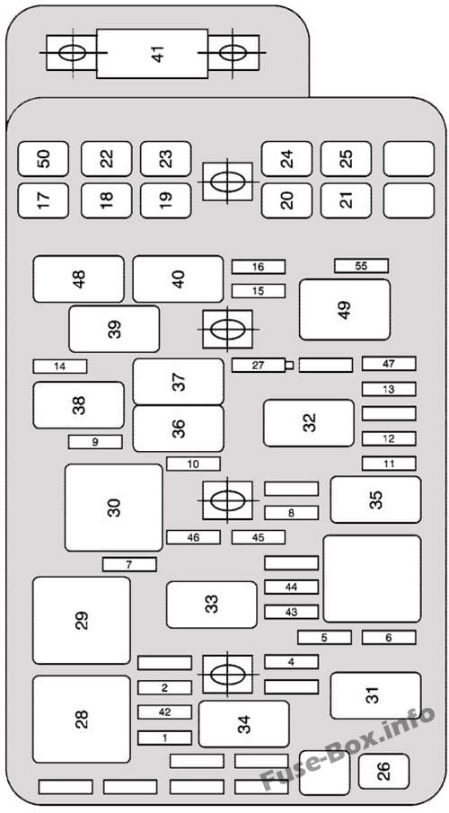 Under-hood fuse box diagram: Saturn Aura (2009)