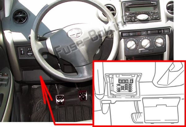 Diagrama de fusibles Scion xA (2004-2006) en español