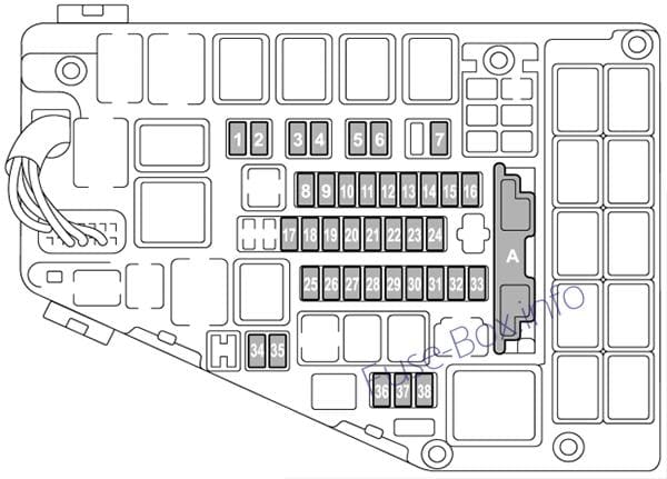 Under-hood fuse box diagram: Subaru Outback (2016)