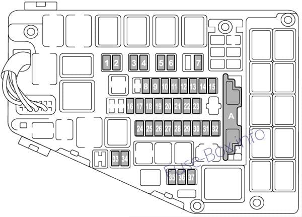 Under-hood fuse box diagram: Subaru Outback (2015)