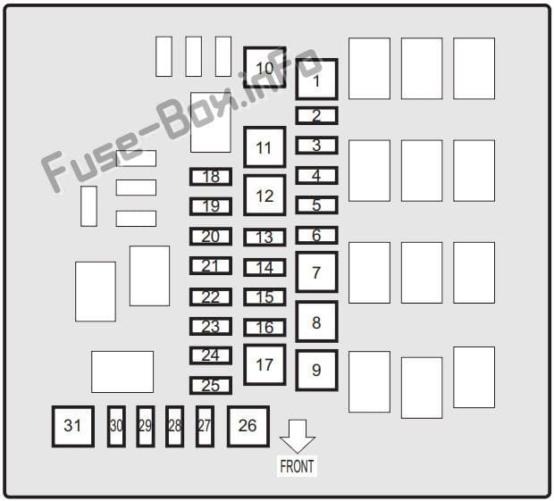 Under-hood fuse box diagram: Suzuki Ignis (2016, 2017, 2018, 2019)