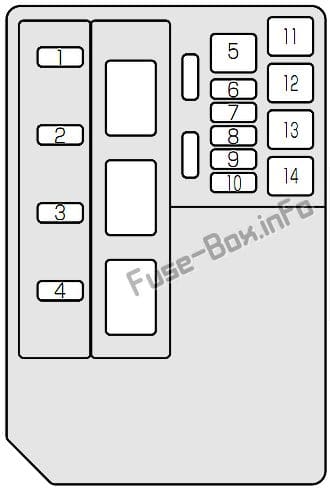 Under-hood fuse box diagram: Suzuki Jimny (2000-2017)