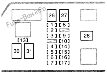 Under-hood fuse box diagram: Toyota 4Runner (1995, 1996, 1997)