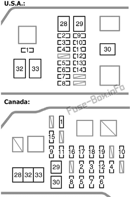 Under-hood fuse box diagram: Toyota 4Runner (1998)