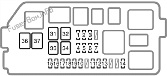 Under-hood fuse box diagram: Toyota 4Runner (1999, 2000)