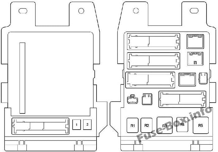 Instrument panel fuse box diagram: Toyota Aurion (2006, 2007, 2008, 2009, 2010, 2011, 2012)