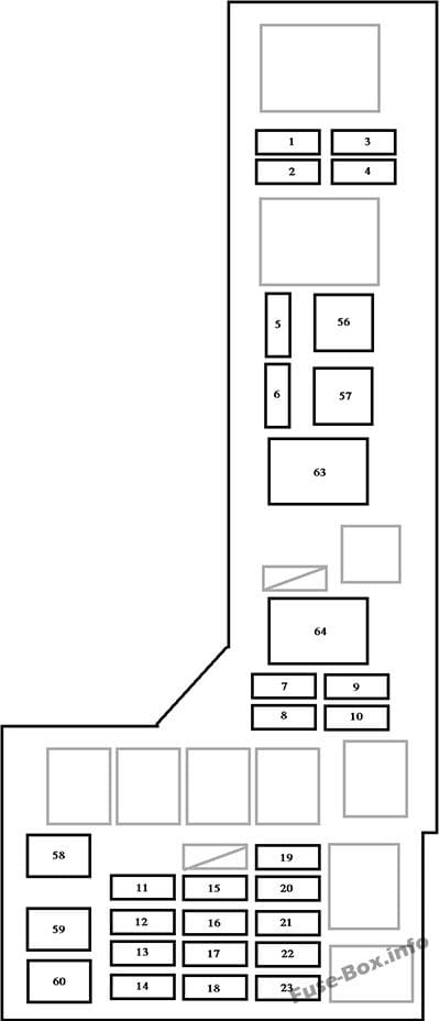 Under-hood fuse box diagram: Toyota Avalon (2000, 2001, 2002, 2003, 2004)