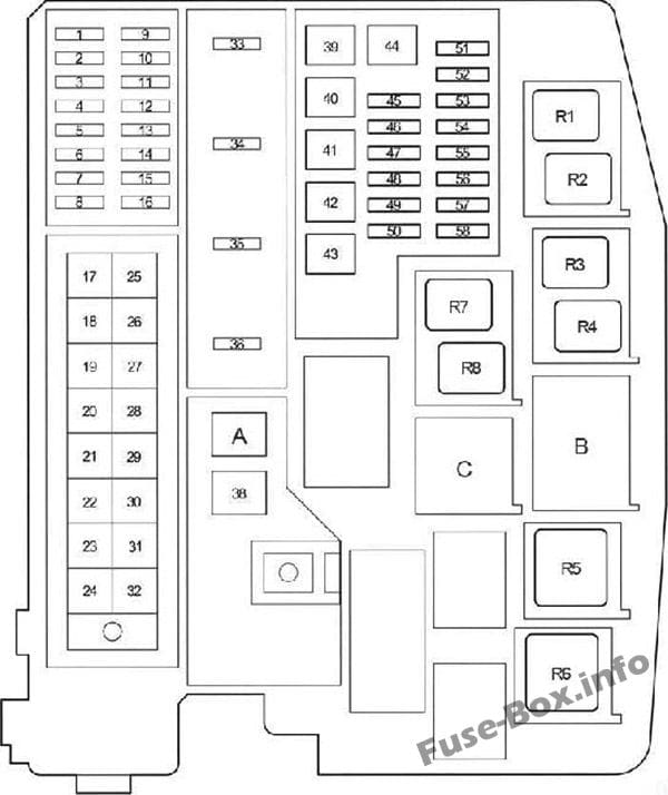 Under-hood fuse box diagram: Toyota Avensis (2009-2018)