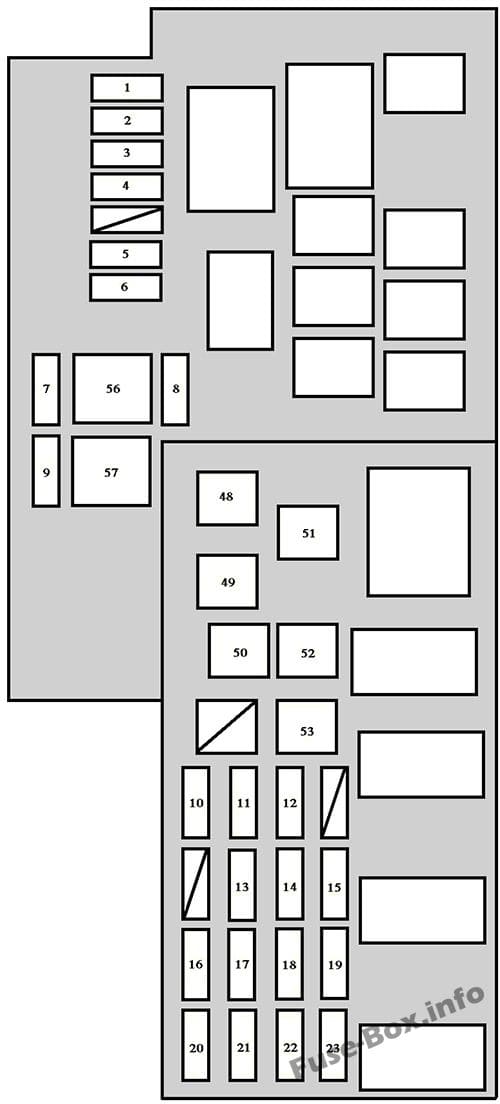 Under-hood fuse box diagram: Toyota Solara (2004, 2005, 2006, 2007, 2008)