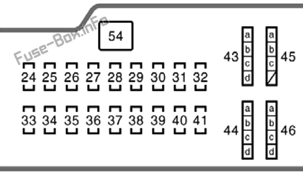 Interior fuse box diagram: Toyota Celica (1999, 2000, 2001, 2002, 2003, 2004, 2005, 2006)