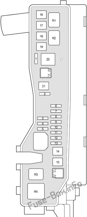 Under-hood fuse box diagram (ver.2): Toyota Corolla Verso (2004, 2005, 2006, 2007, 2008, 2009)