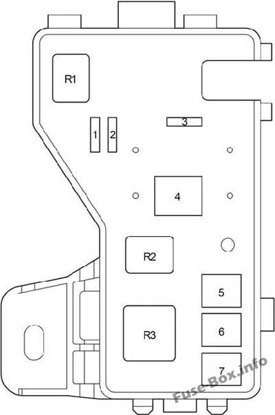 Additional Fuse Box (1ZZ-FE, 3ZZ-FE): Toyota Corolla Verso (2004, 2005, 2006, 2007, 2008, 2009)