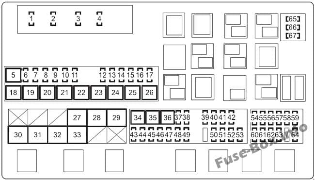 Under-hood fuse box diagram: Toyota Land Cruiser (2008, 2009, 2010, 2011, 2012, 2013)