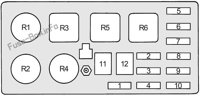 Under-hood fuse box diagram: Toyota Land Cruiser 80 (1990, 1991, 1992, 1993, 1994, 1995, 1996, 1997)