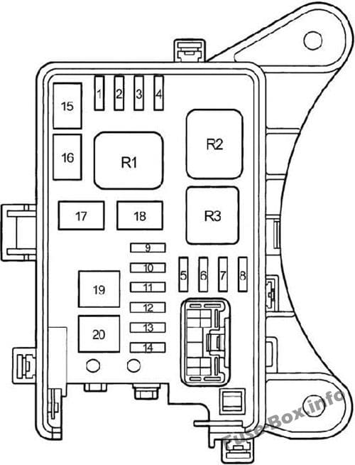 Under-hood fuse box diagram: Toyota RAV4 (1995, 1996, 1997)