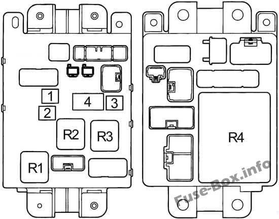 Instrument panel fuse box #2 diagram: Toyota RAV4 (1995, 1996, 1997)