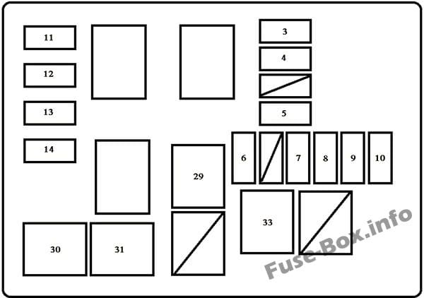 Under-hood fuse box diagram (w/DRL): Toyota RAV4 (1998, 1999, 2000)