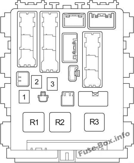 Instrument panel fuse box diagram (relays): Toyota RAV4 (2006, 2007, 2008, 2009, 2010, 2011, 2012)