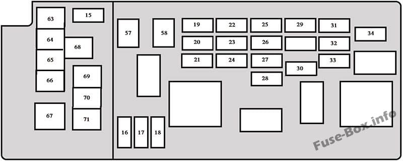 Under-hood fuse box diagram: Toyota Sequoia (2003, 2004, 2005, 2006, 2007)