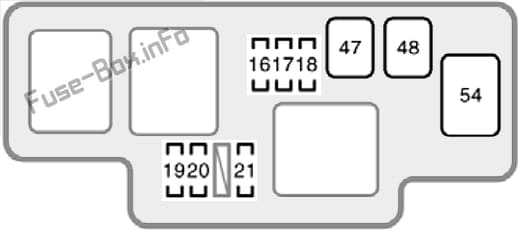 Under-hood fuse box #2 diagram: Toyota Sienna (2001, 2002, 2003)