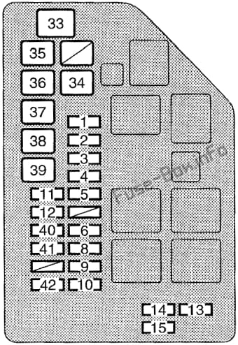 Under-hood fuse box diagram: Toyota Supra (1995, 1996, 1997, 1998)