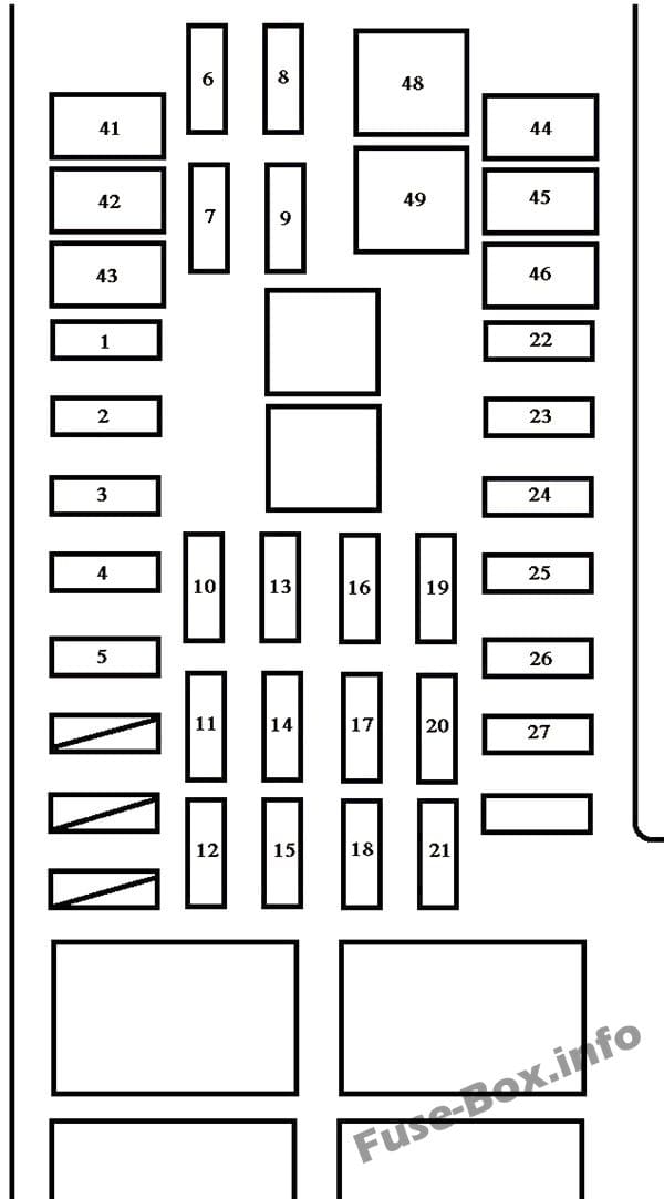 Under-hood fuse box diagram: Toyota Tundra (2005, 2006)