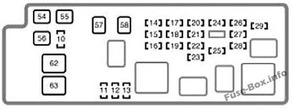 Under-hood fuse box #2 diagram: Toyota Tundra (Double Cab) (2004)