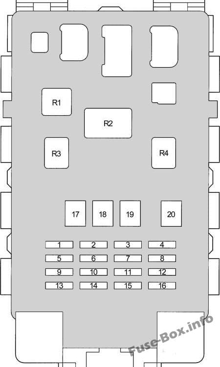 Instrument panel fuse box diagram: Toyota Yaris / Echo / Vitz / Yaris Verso / Echo Verso (1999-2005)