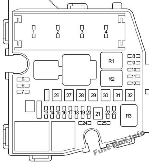 Under-hood fuse box diagram: Toyota ist / Urban Cruiser (2008-2016)