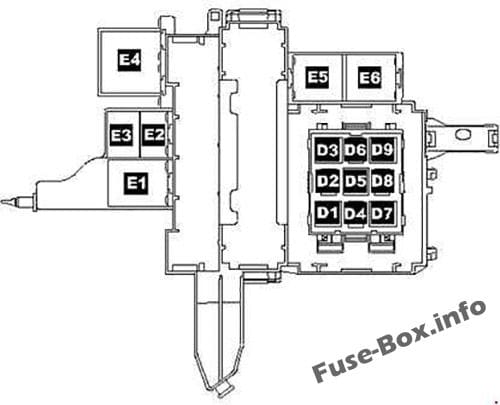 Relay panel 2: Volkswagen Touareg (2006, 2007, 2008, 2009, 2010)